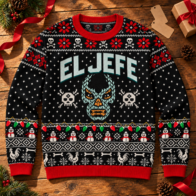 El Jefe — Máscara de Mando Knitted Sweater