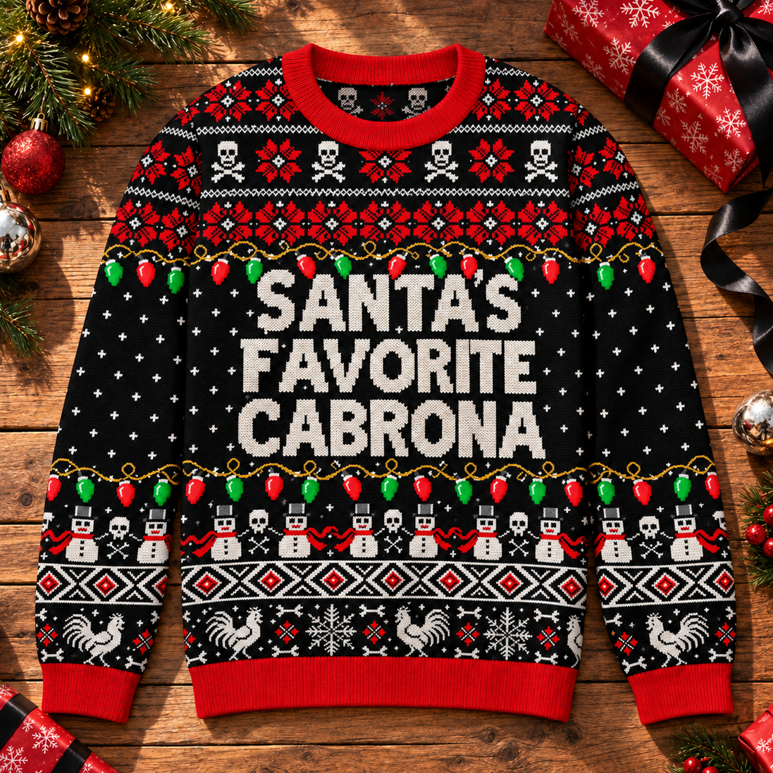 Santa’s Favorite Cabrona — Sin Permiso Knitted Sweater