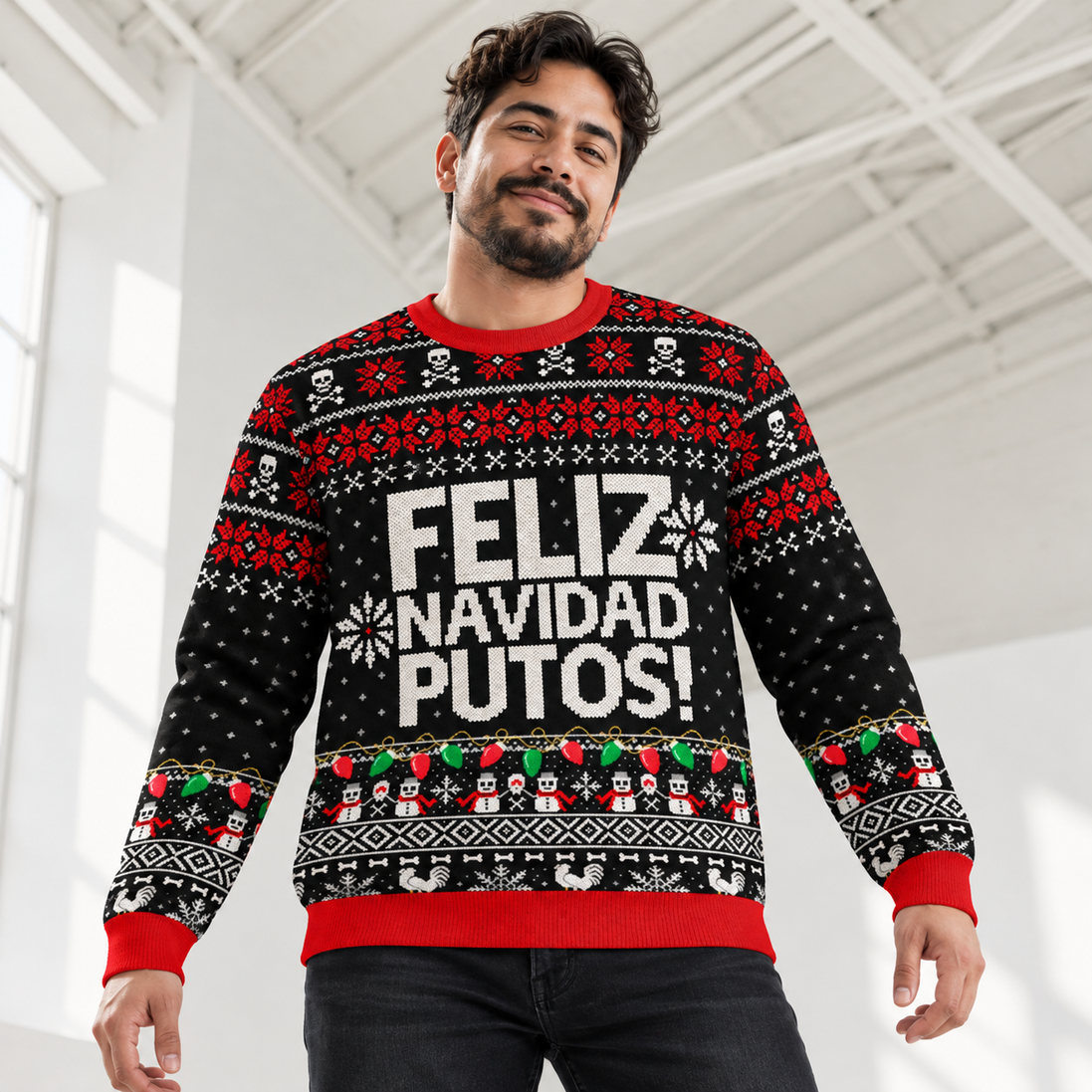 Feliz Navidad Putos — Noche sin Filtro Knitted Sweater
