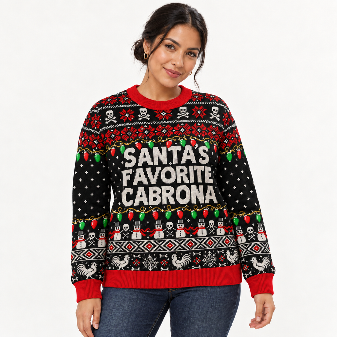 Santa’s Favorite Cabrona — Sin Permiso Knitted Sweater