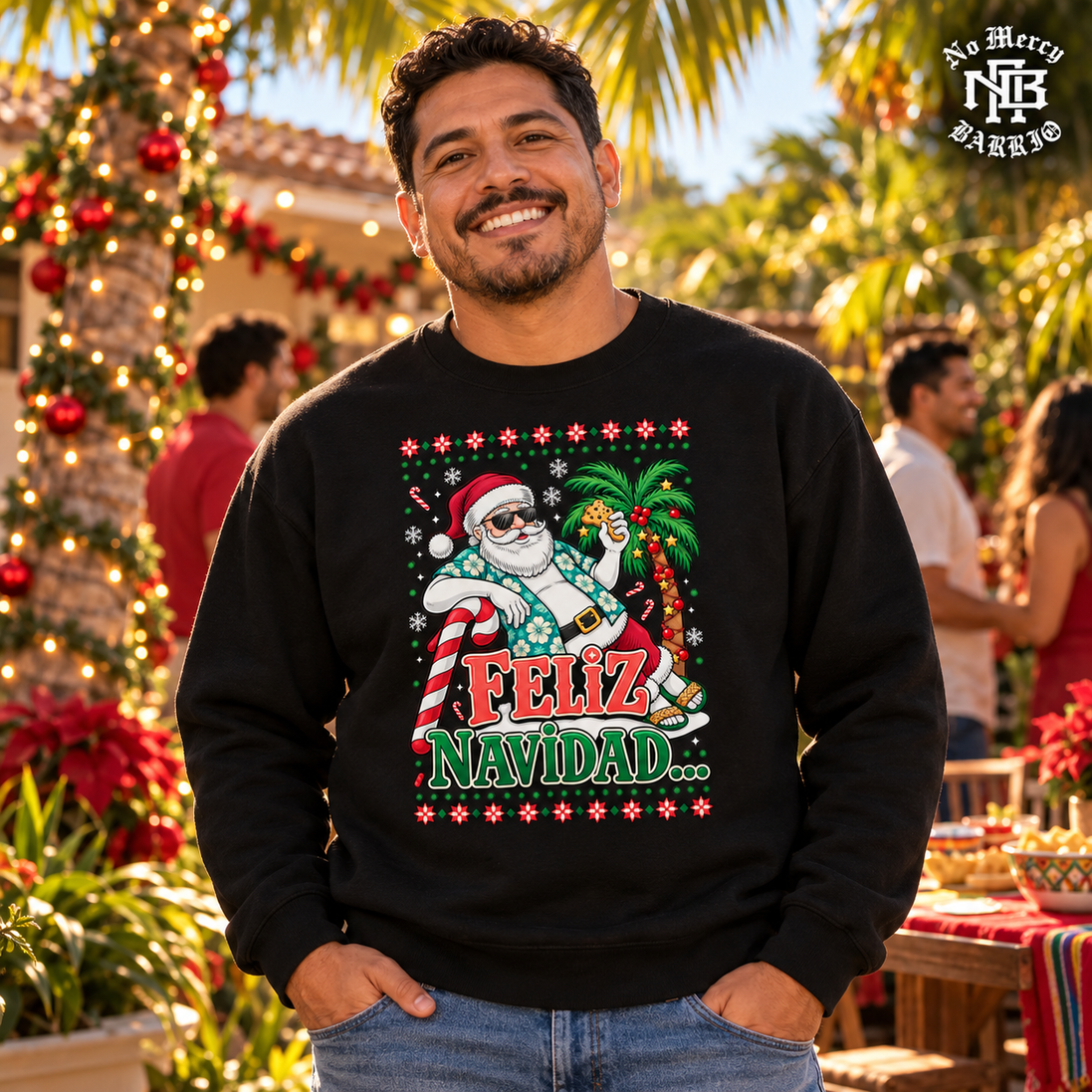 Feliz Navidad Tropical Palms Edition Sweater