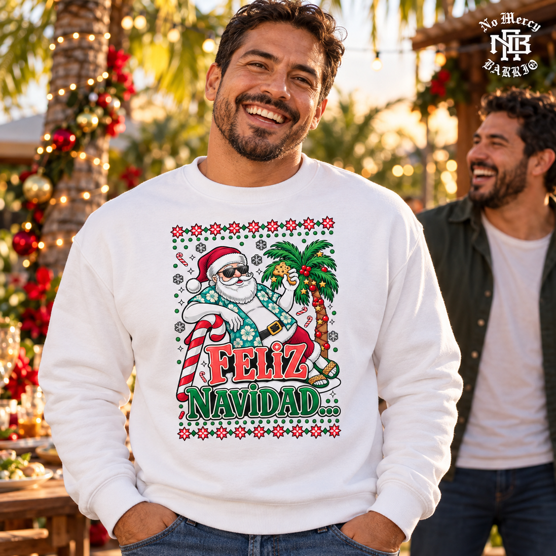 Feliz Navidad Tropical Palms Edition Sweater