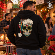Santa Calavera Flor de Serape Hoodie