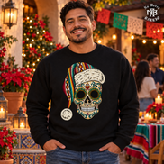 Santa Calavera Flor de Serape Sweater