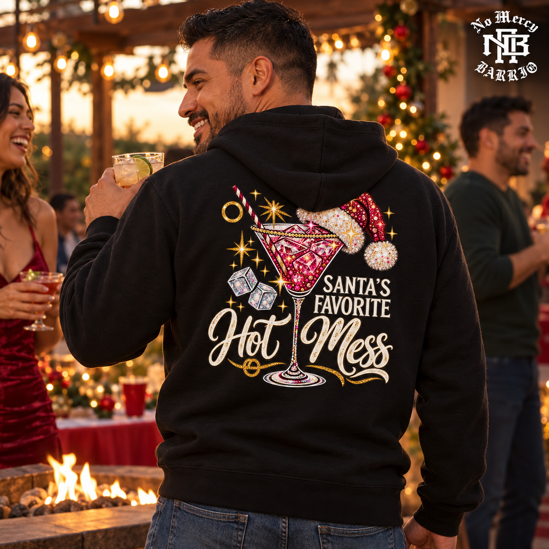 Santas Favorite Hot Mess Ruby Sparkle Hoodie