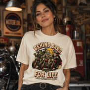 Behind Bars For Life Moto Tee T Shirt