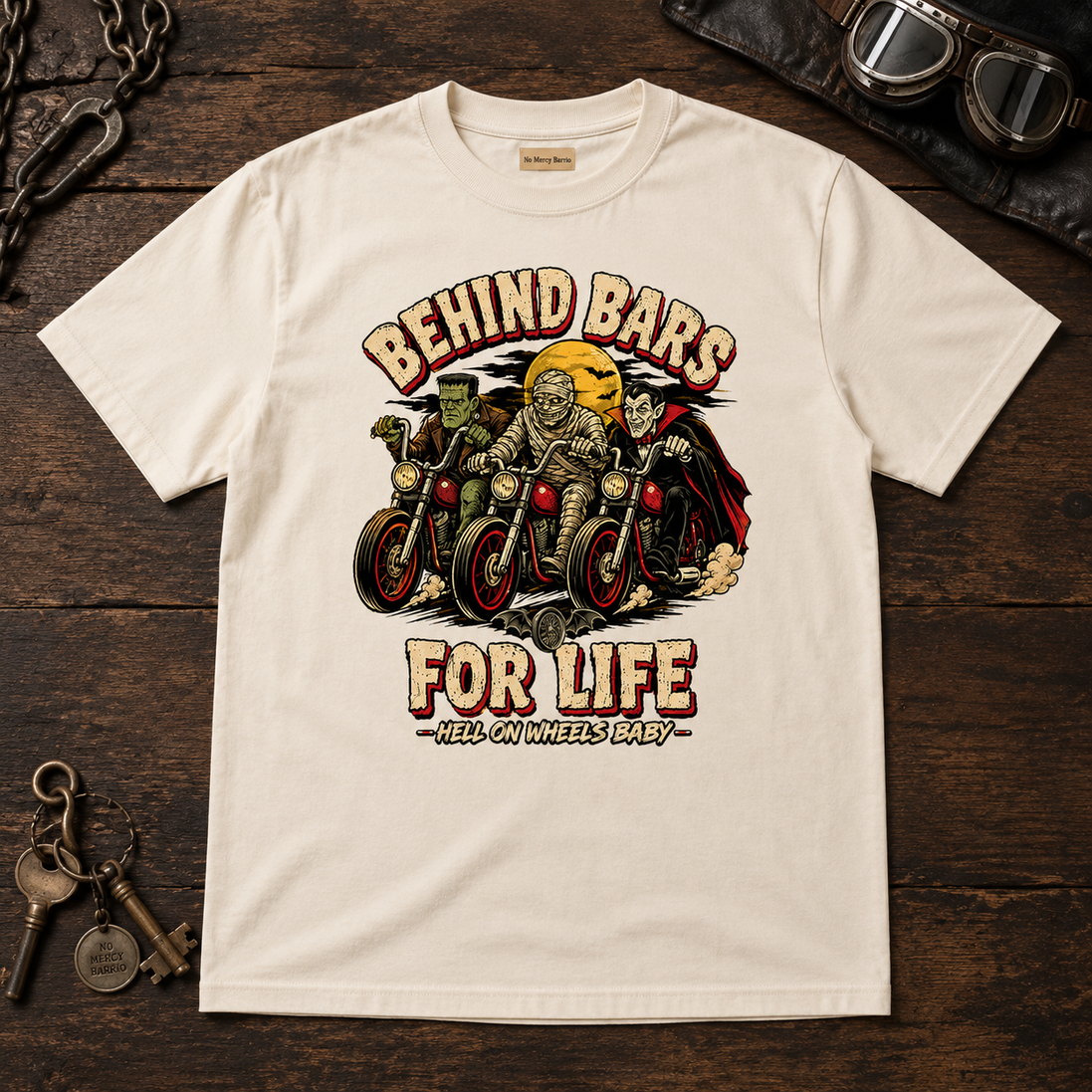 Behind Bars For Life Moto Tee T Shirt