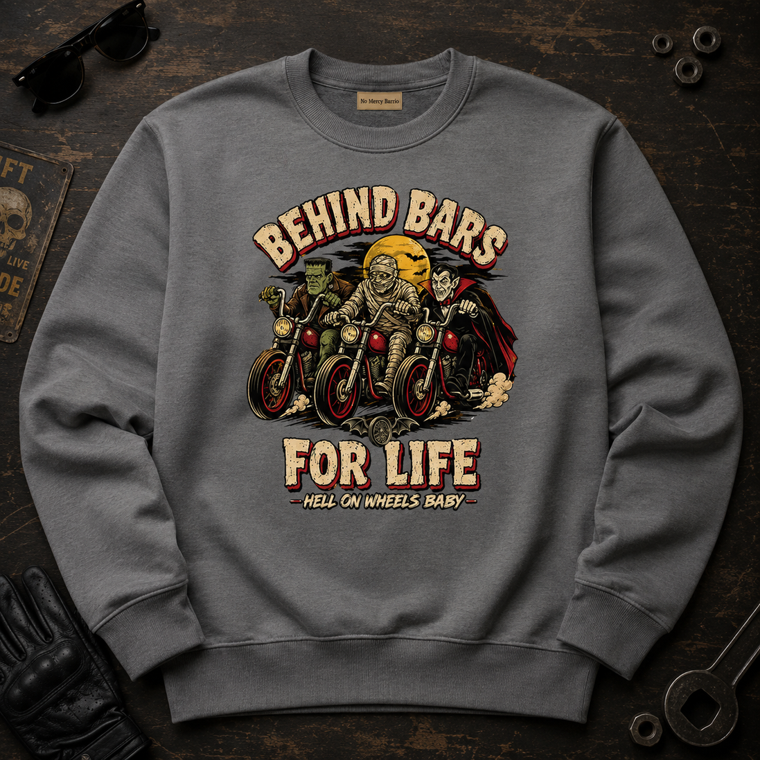 Behind Bars For Life Moto Tee Sweater