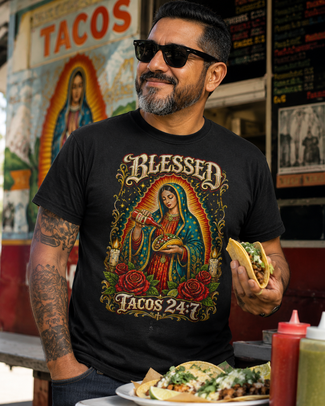 Blessed - Tacos 24:7 T Shirt