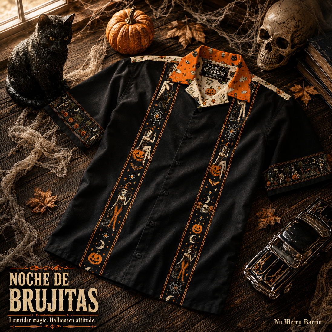 Brujas del Barrio — Vintage Halloween Guayabera