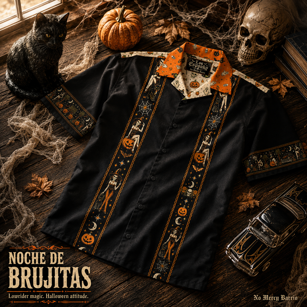 Brujas del Barrio — Vintage Halloween Guayabera