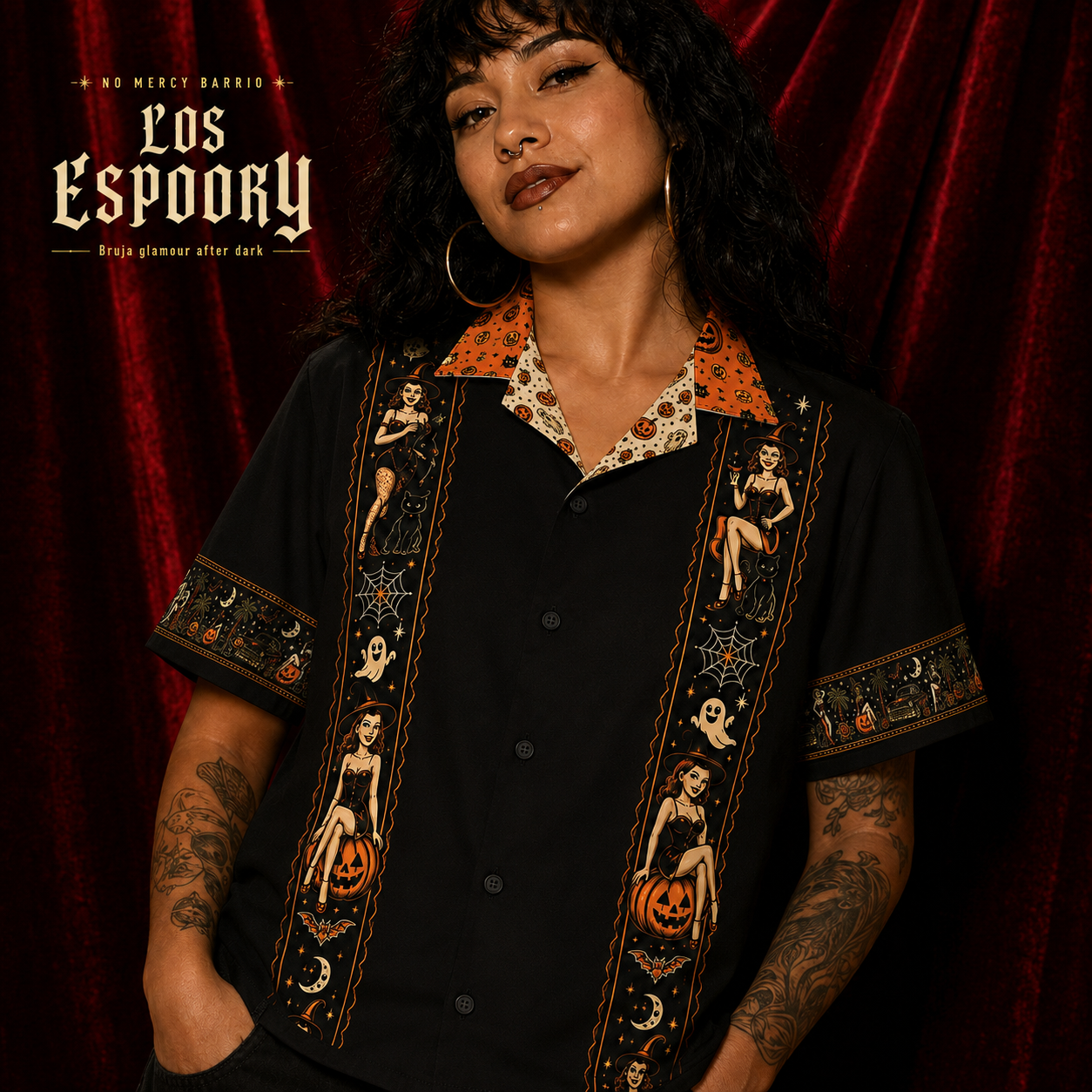 Brujas del Barrio — Vintage Halloween Guayabera