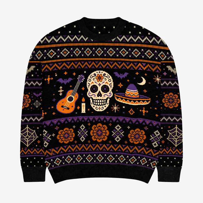 Calavera Halloween Fiesta Knitted Sweater
