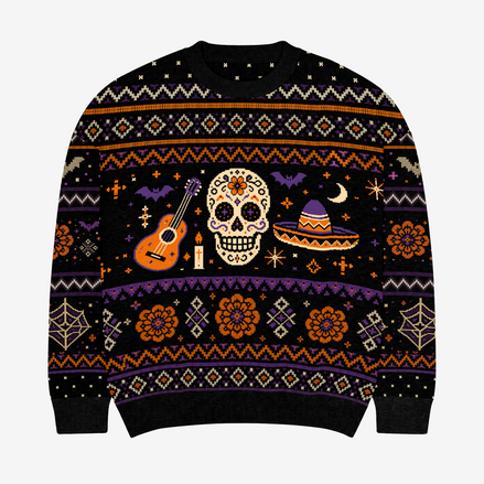 Calavera Halloween Fiesta Knitted Sweater