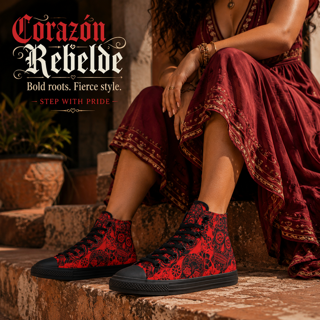 Calavera Red High Tops