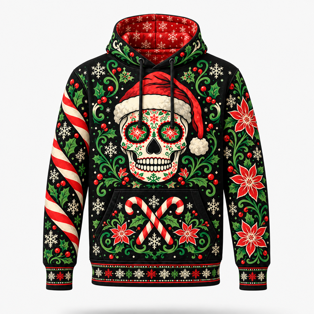 Calavera de Nochebuena – Midnight Fiesta Hoodie