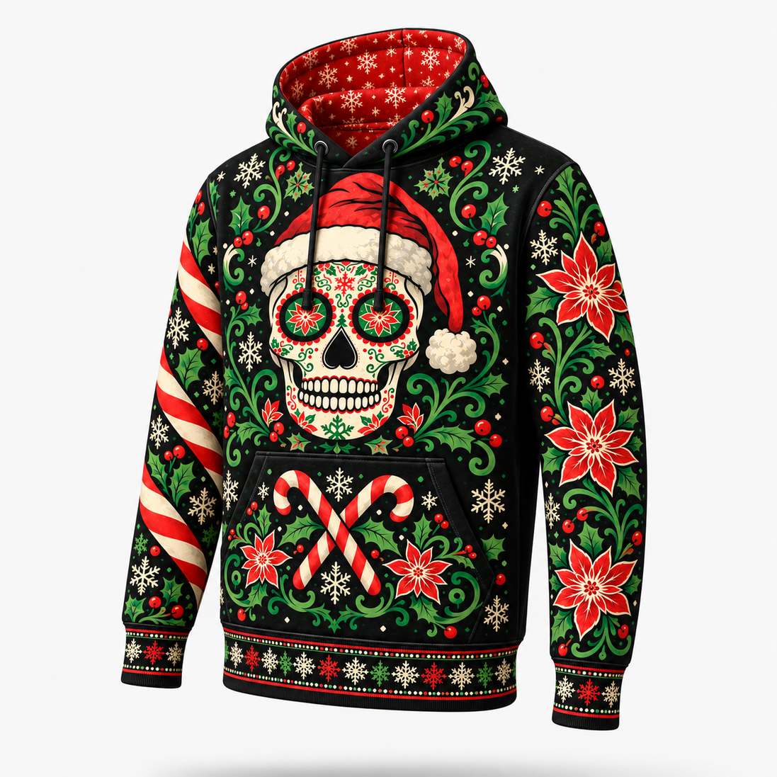 Calavera de Nochebuena – Midnight Fiesta Hoodie