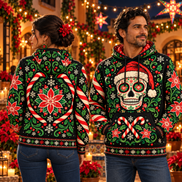 Calavera de Nochebuena – Midnight Fiesta Hoodie