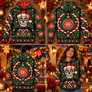 Calavera de Nochebuena – Midnight Fiesta Hoodie