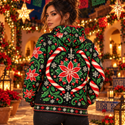 Calavera de Nochebuena – Midnight Fiesta Hoodie