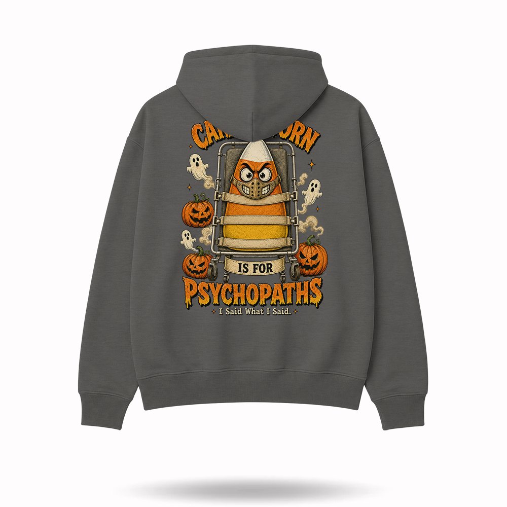 Candy Corn Psycho Ward Black Hoodie