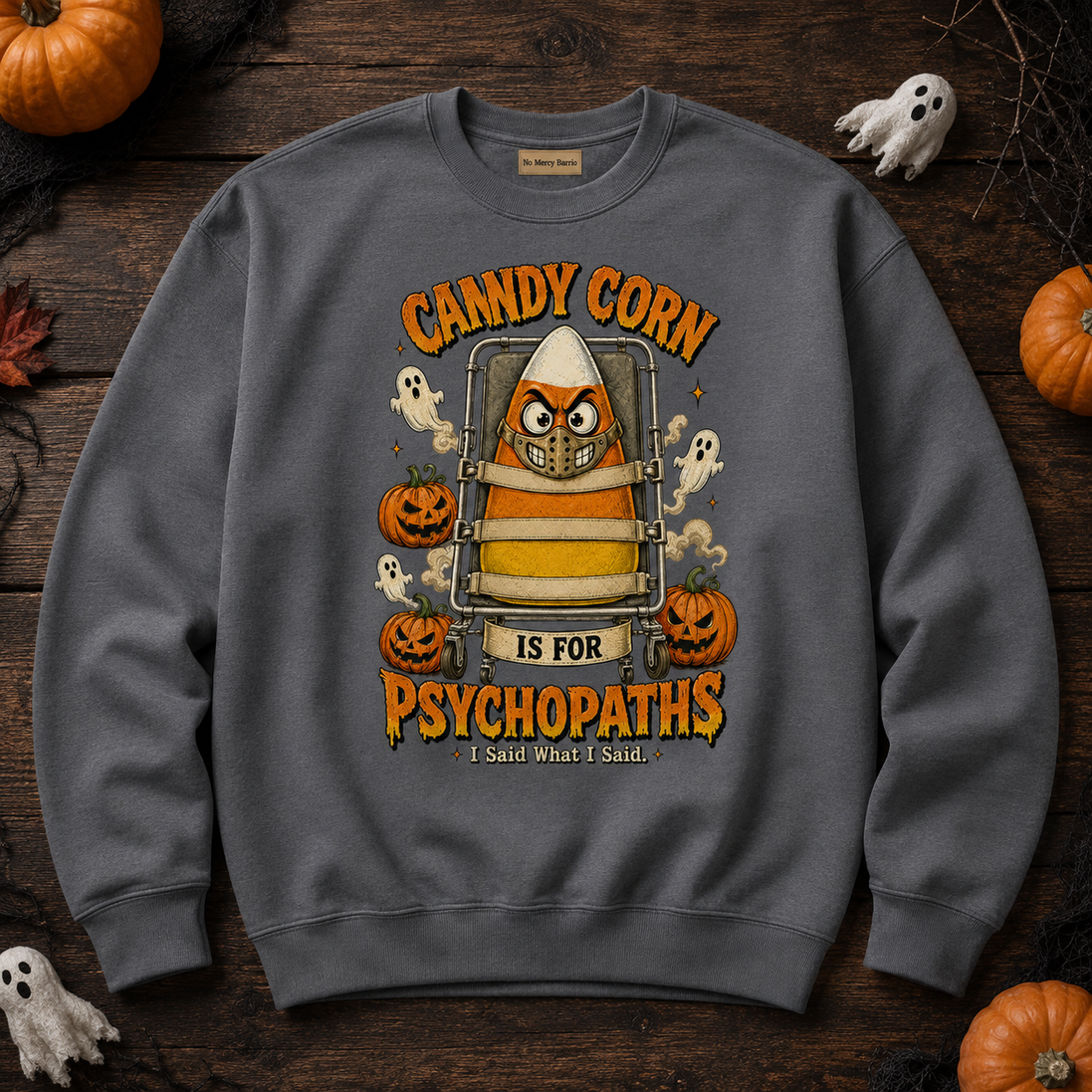 Candy Corn Psycho Ward Sweater