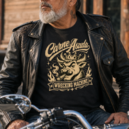 Carne Asada Wrecking Machine Old Skool T Shirt