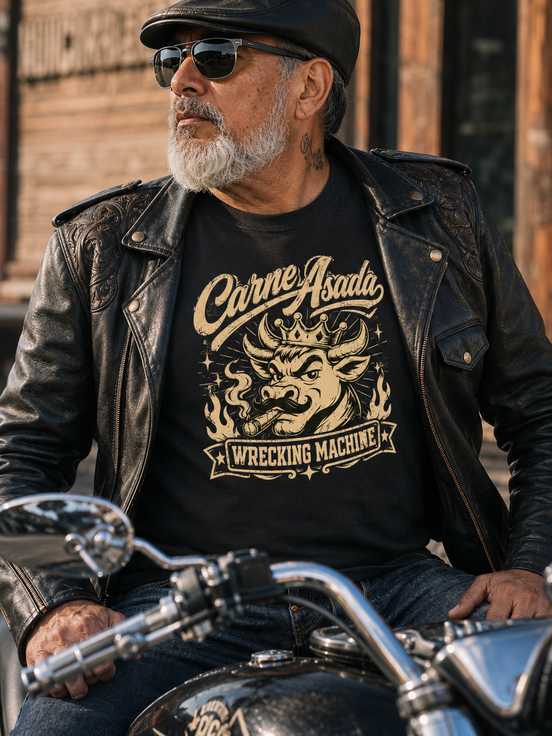 Carne Asada Wrecking Machine Old Skool T Shirt
