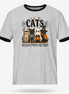 Cats Over Creepy People Ringer Tee