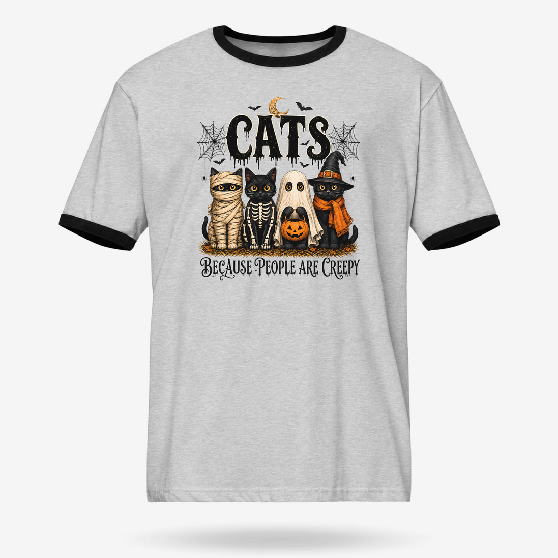 Cats Over Creepy People Ringer Tee