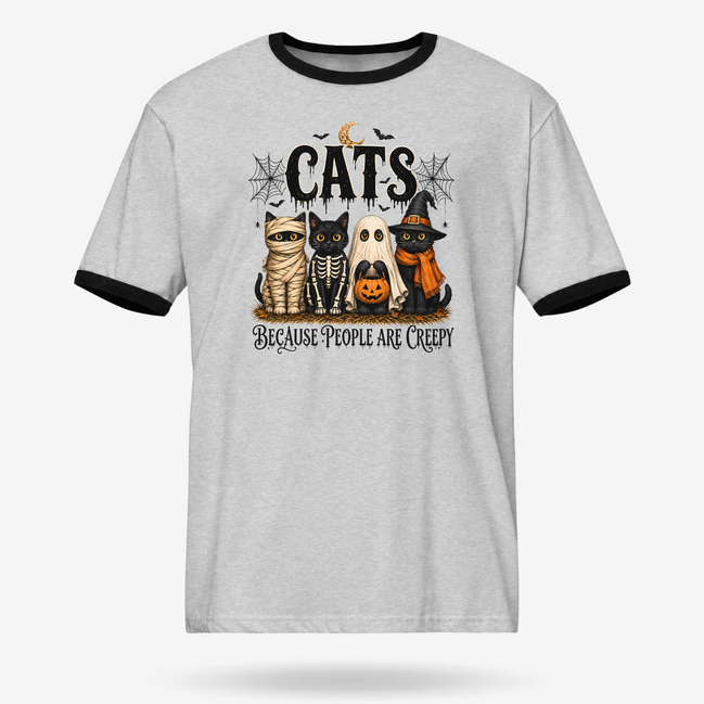 Cats Over Creepy People Ringer Tee
