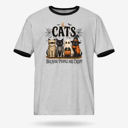 Cats Over Creepy People Ringer Tee