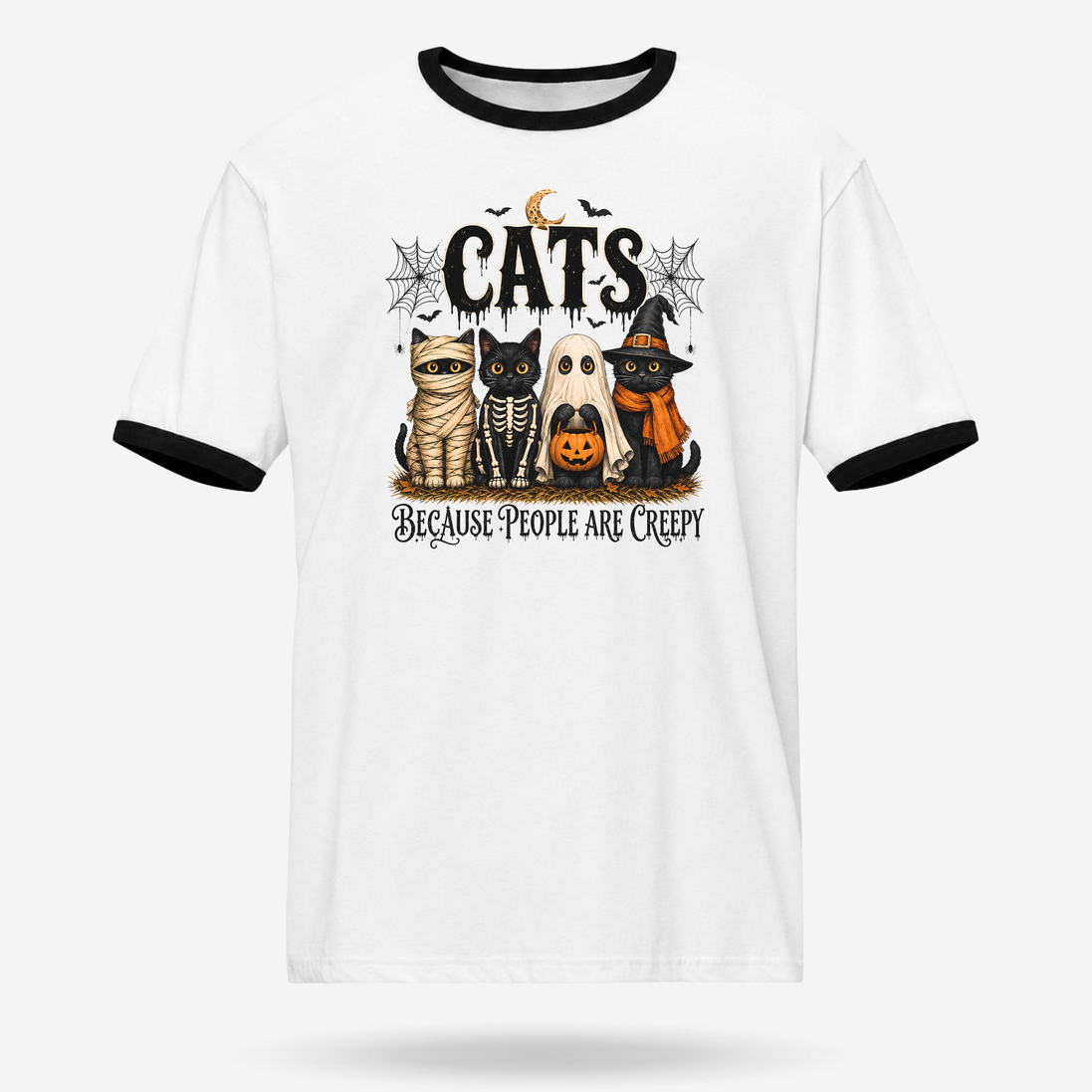 Cats Over Creepy People Ringer Tee
