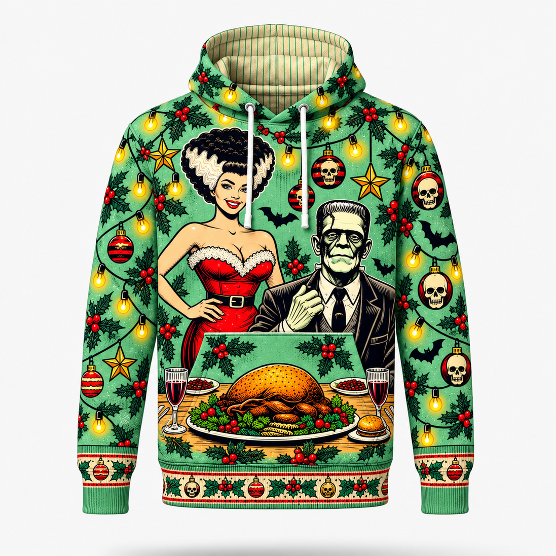 Cena de Monstruos – Christmas Family Dinner Hoodie