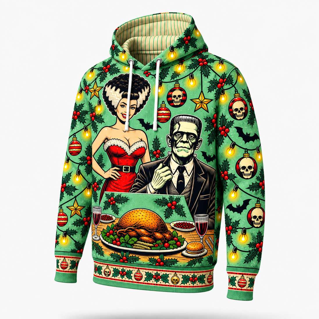 Cena de Monstruos – Christmas Family Dinner Hoodie