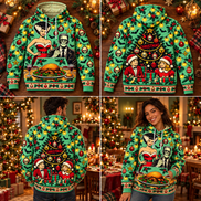 Cena de Monstruos – Christmas Family Dinner Hoodie