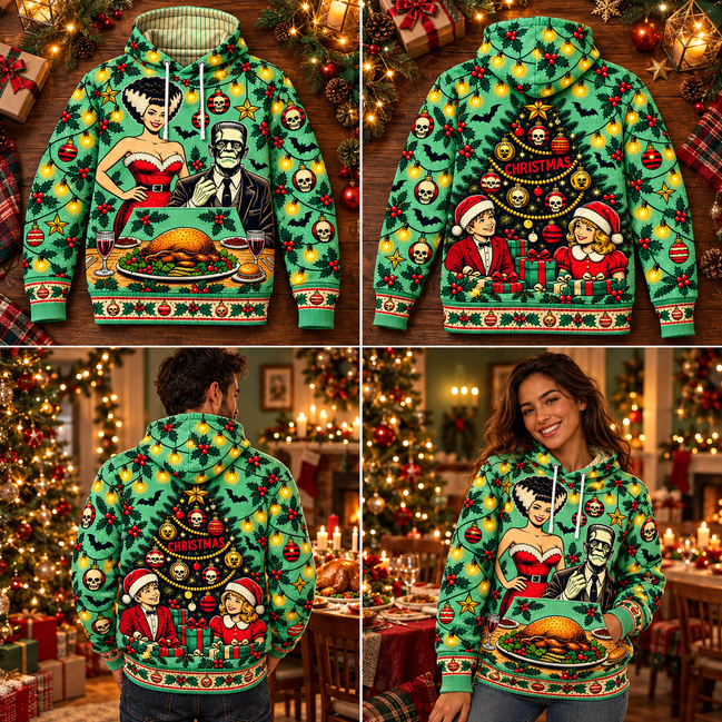 Cena de Monstruos – Christmas Family Dinner Hoodie