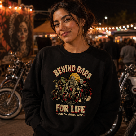Behind Bars For Life Moto Tee Sweater