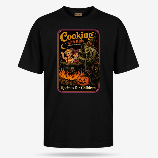Cooking With Kids – Vintage Witch Recipe T Shirt
