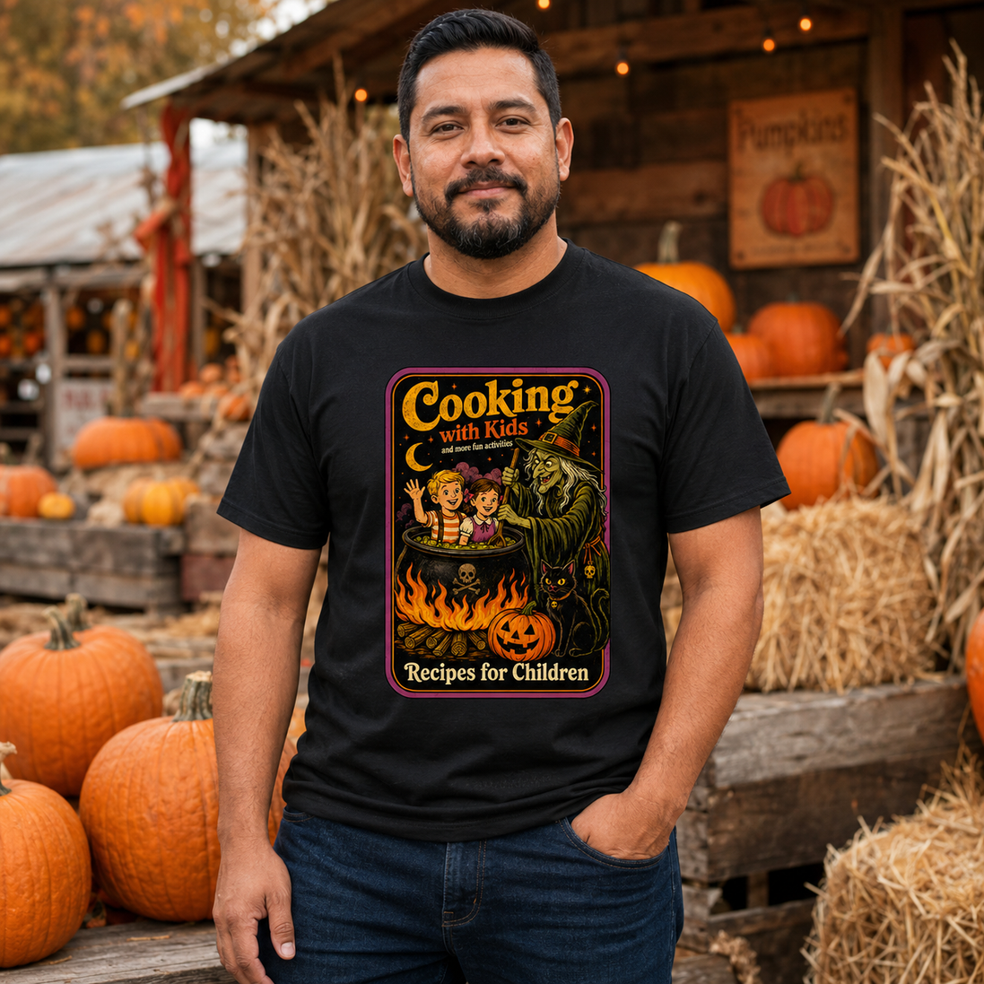 Cooking With Kids – Vintage Witch Recipe T Shirt