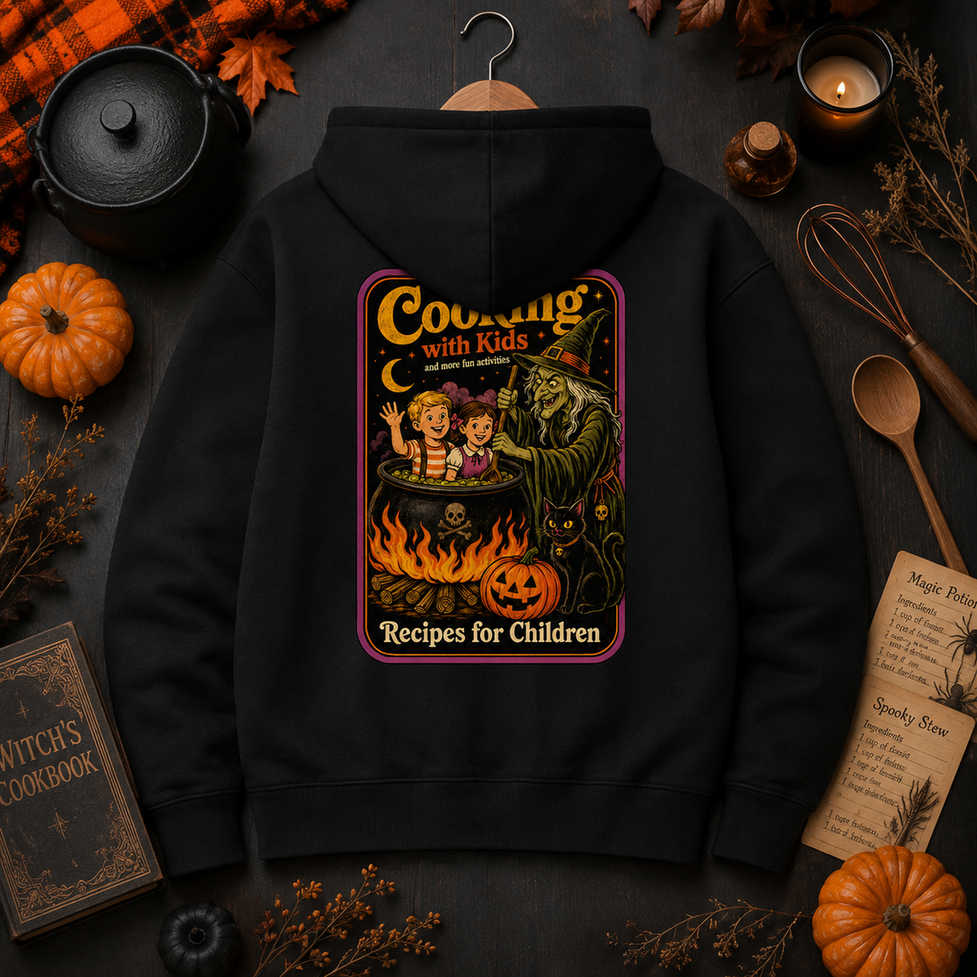 Cooking With Kids – Vintage Witch Recipe Hoodie