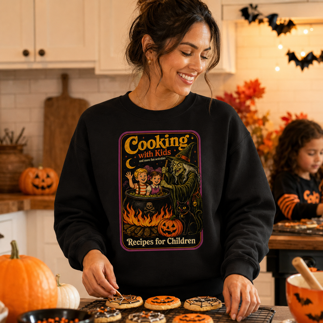 Cooking With Kids – Vintage Witch Recipe Sweater