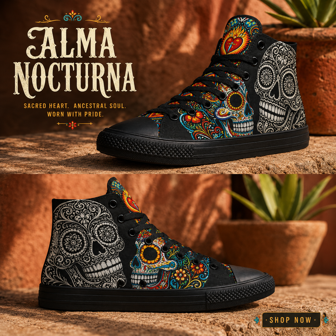 Corazón de Calavera High Tops