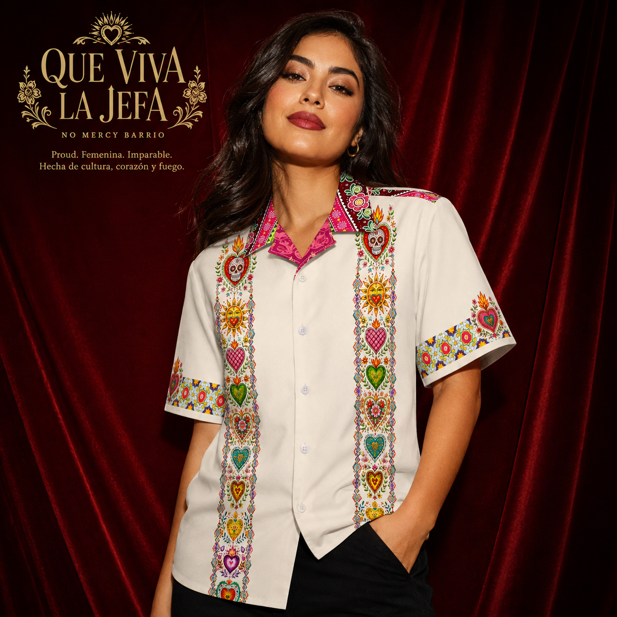 Corazones de Milagro Guayabera