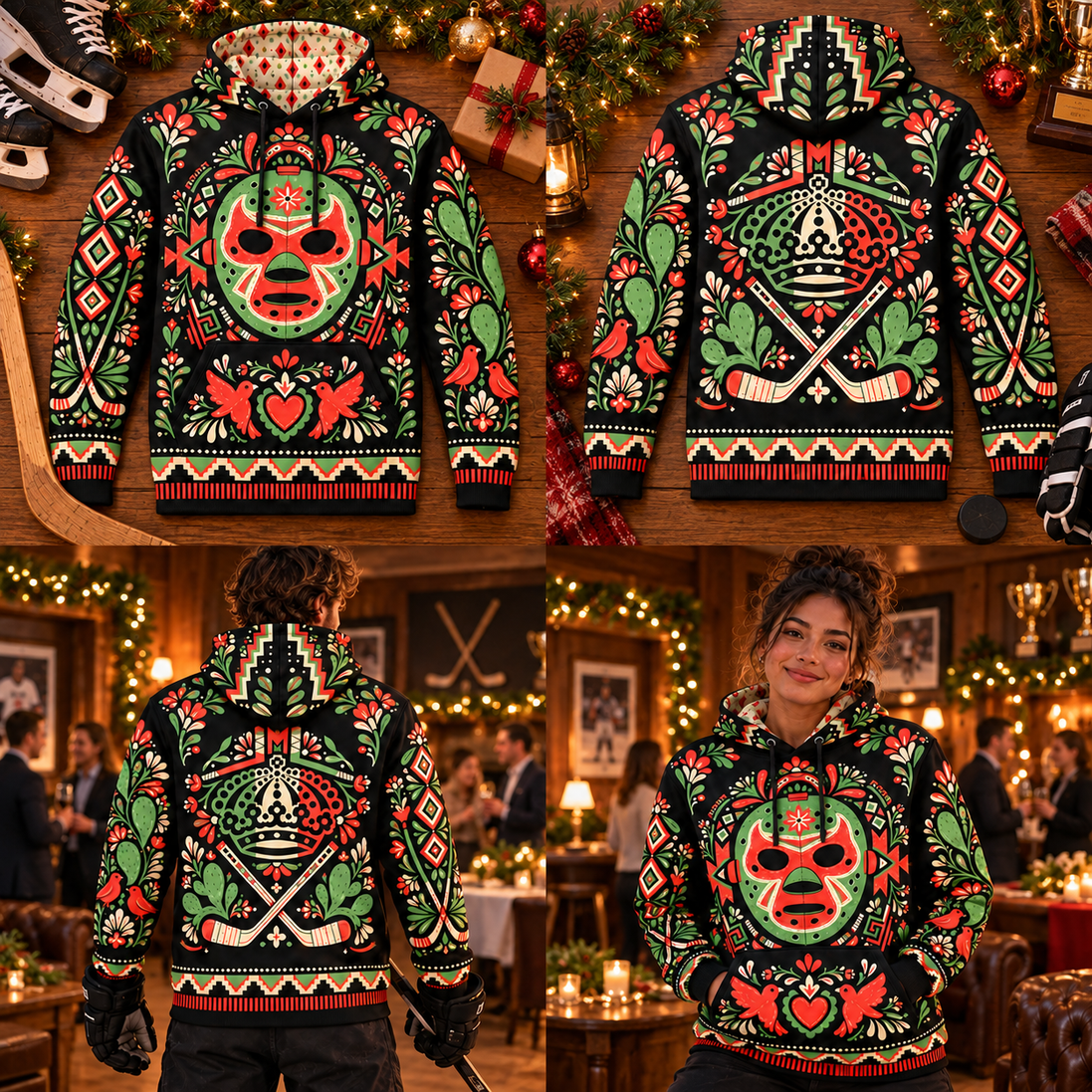 Corona de Hielo – Folk Hockey Spirit Hoodie