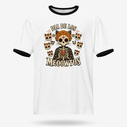 Dia De Los Meowtos Gatos Ringer Tee