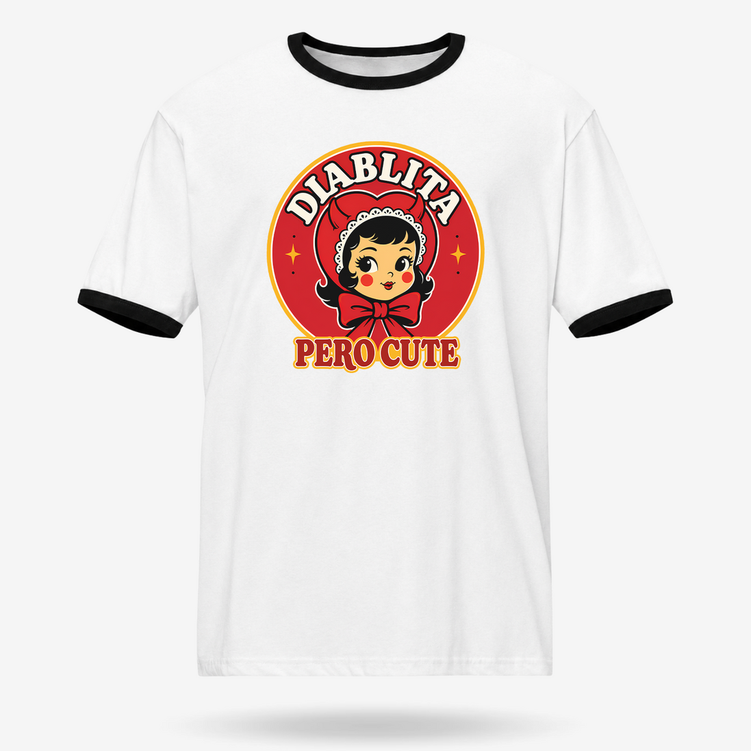 Diablita Pero Cute Ringer Tee