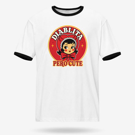 Diablita Pero Cute Ringer Tee