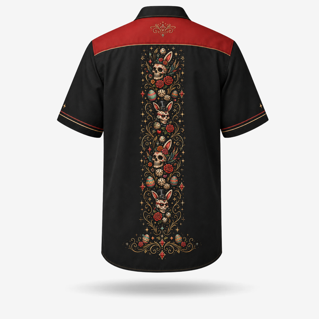 Easter Calavera Bunny Guayabera