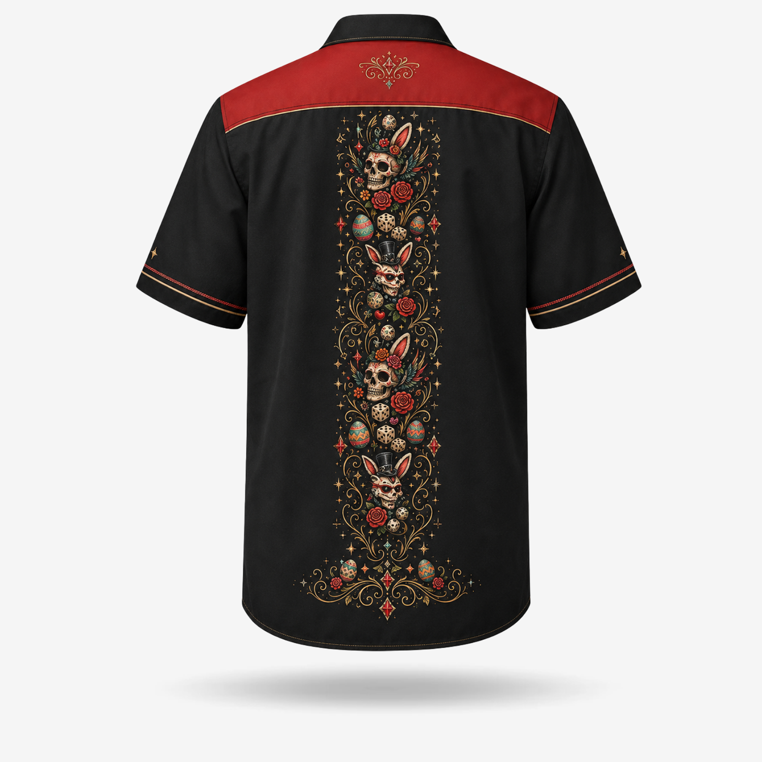 Easter Calavera Bunny Guayabera